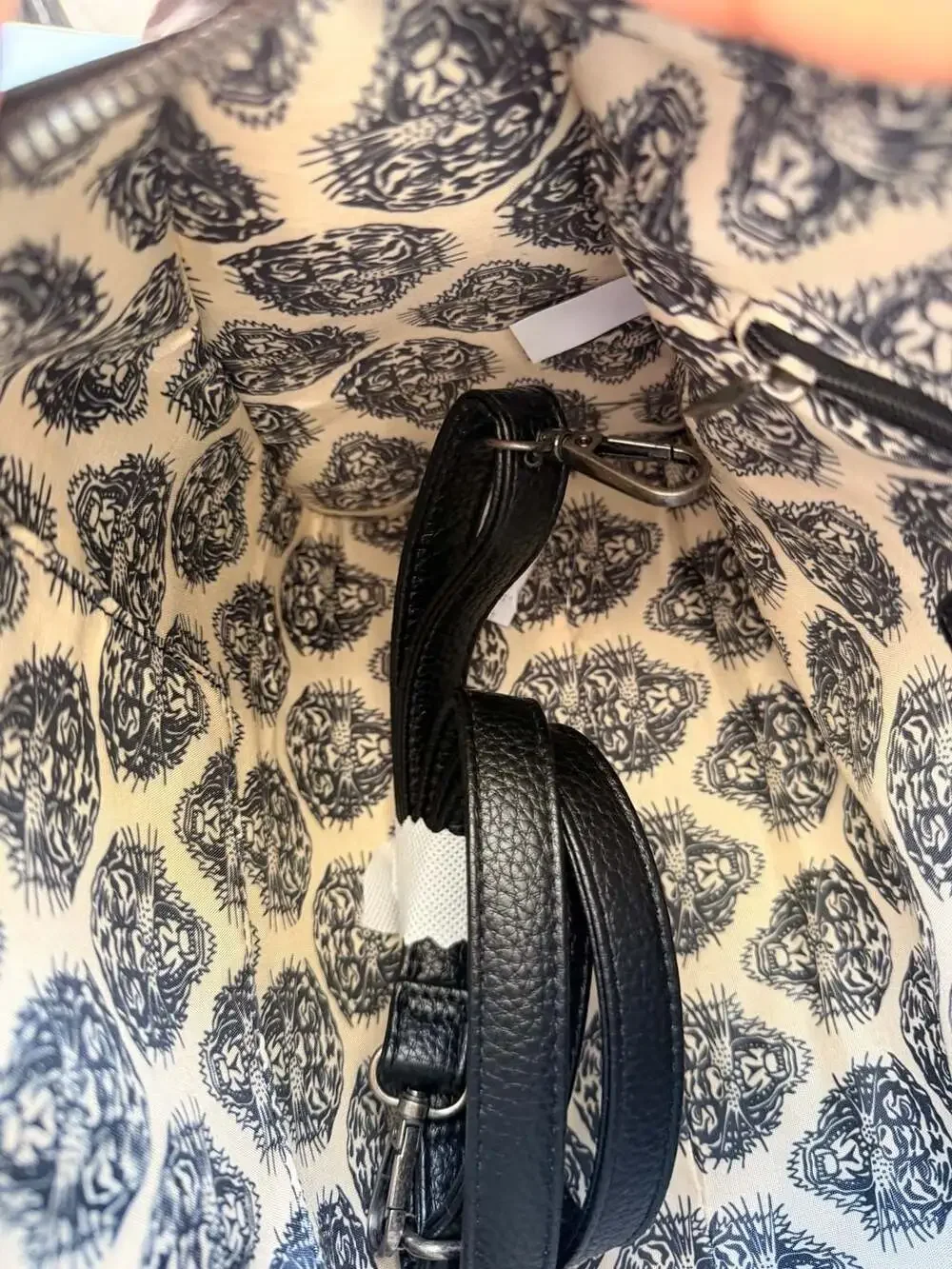 Ed Hardy VeganLeather and Denim Satchel CrossbodyHandbag with Eagle and SkullRns